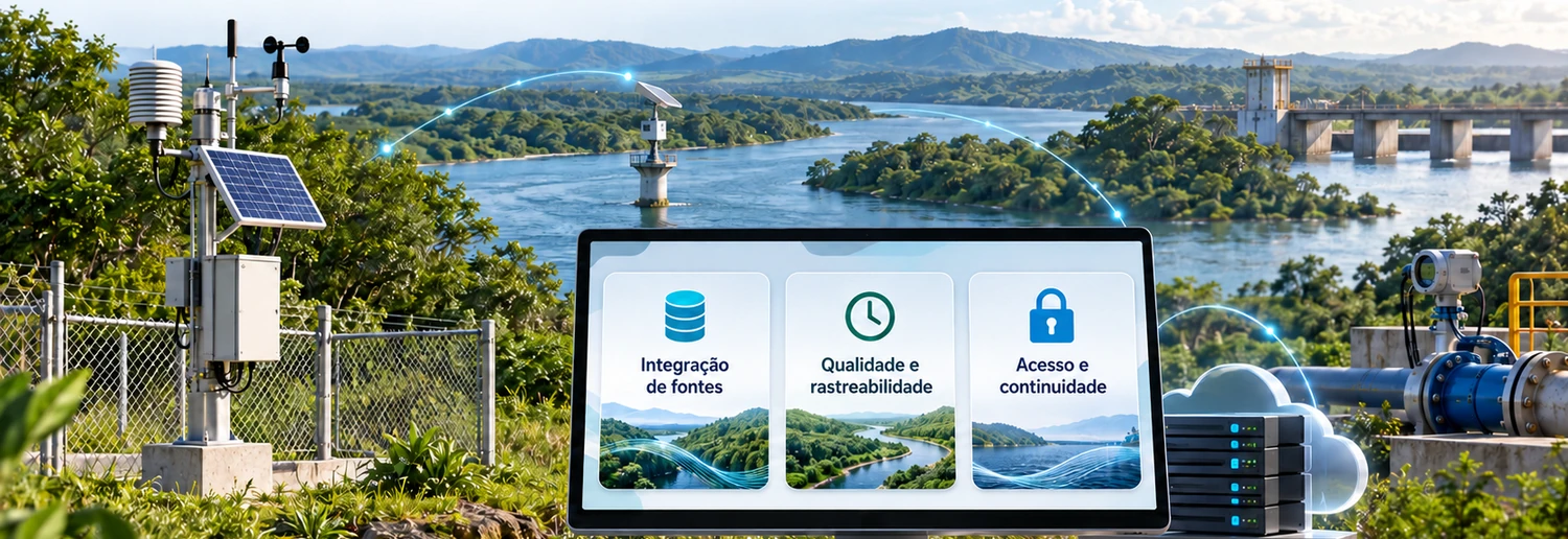 Sensores de campo conectados a uma camada central de integração e governança